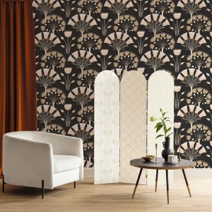 Caselio|Weiße Art-Déco-Tapete, ideal für elegante Schlafzimmer|Art Deco 2