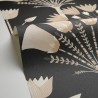 Caselio|Schwarze Art-Déco-Tapete mit eleganten Palmen|Art Deco
