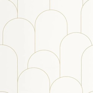 Caselio|Art Deco wallpaper in white and gold|Art Deco