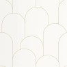 Caselio|Weiße und goldene Art-Déco-Tapete mit minimalistischem Muster|Art Deco