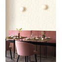 Caselio|Weiße und goldene Art-Déco-Tapete mit minimalistischem Muster|Art Deco