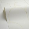 Caselio|Weiße und goldene Art-Déco-Tapete mit minimalistischem Muster|Art Deco