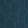 Caselio|Papier peint Art déco avec arcs métallisés bleu et doré|Art Déco