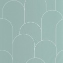 Caselio|Minimalistische grüne Art-Déco-Tapete mit Bögen|Art Deco