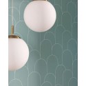 Caselio|Minimalistische grüne Art-Déco-Tapete mit Bögen|Art Deco
