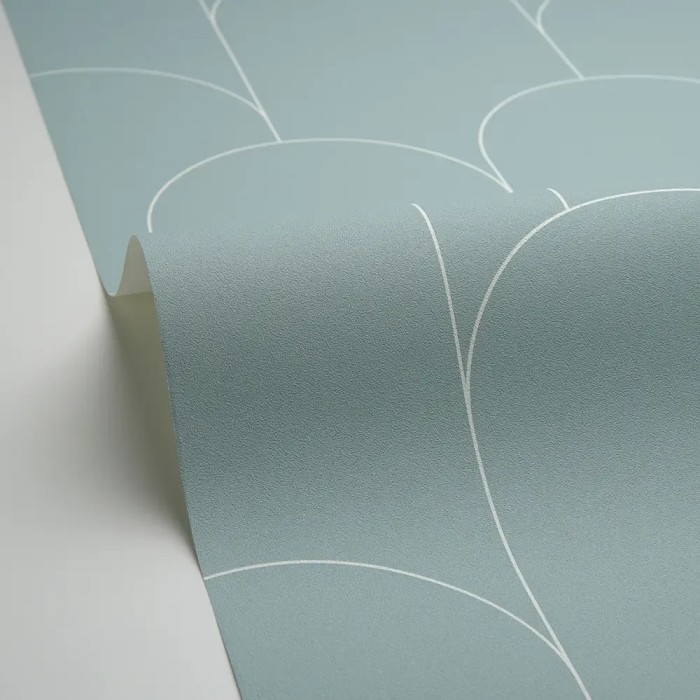 Papel pintado minimalista verde en forma de arcos art decó - Caselio Elegance 105287000