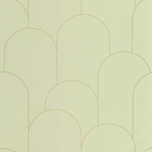 Caselio|Weiße und goldene Art-Déco-Tapete mit minimalistischem Muster|Art Deco
