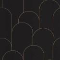 Caselio|Papier peint Art déco noir et doré au design minimaliste|Art Déco