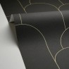 Caselio|Black and gold Art Deco wallpaper with minimalist design|Art Deco