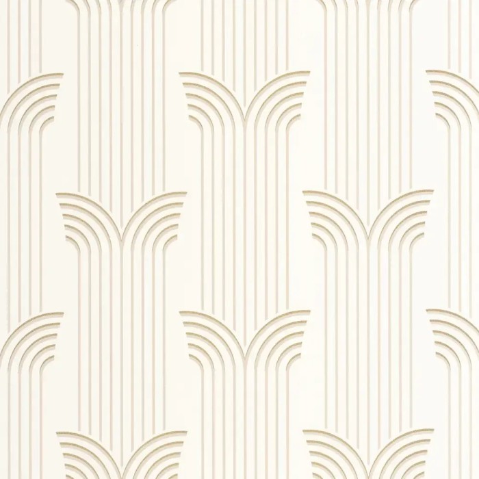 Caselio|Papel pintado elegante estilo art déco blanco y oro|Art Deco