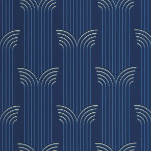 Caselio|Hallway wallpaper Art Deco style green and gold|Art Deco