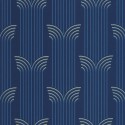 Caselio|Glamouröse Tapete im Art-Déco-Stil in Blau und Gold|Art Deco