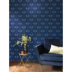 Caselio|Hallway wallpaper Art Deco style green and gold|Art Deco 2