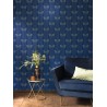 Caselio|Papier peint glamour style Art déco bleu et doré|Art Déco