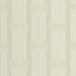 Caselio|Blau-goldene Art-Déco-Tapete mit Palmettenmotiv|Art Deco