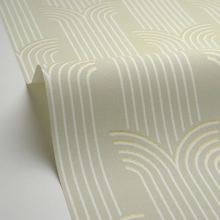 Caselio|Chice grün-goldene Tapete im Art-Déco-Stil|Art Deco