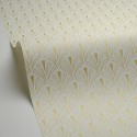 Caselio|Art Deco wallpaper in white and gold|Art Deco