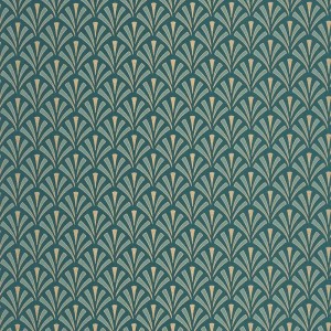 Caselio|Art Deco wallpaper in white and gold|Art Deco