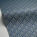 Caselio|Papier peint style Art déco bleu et doré|Art Déco