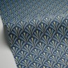 Caselio|Papier peint style Art déco bleu et doré|Art Déco