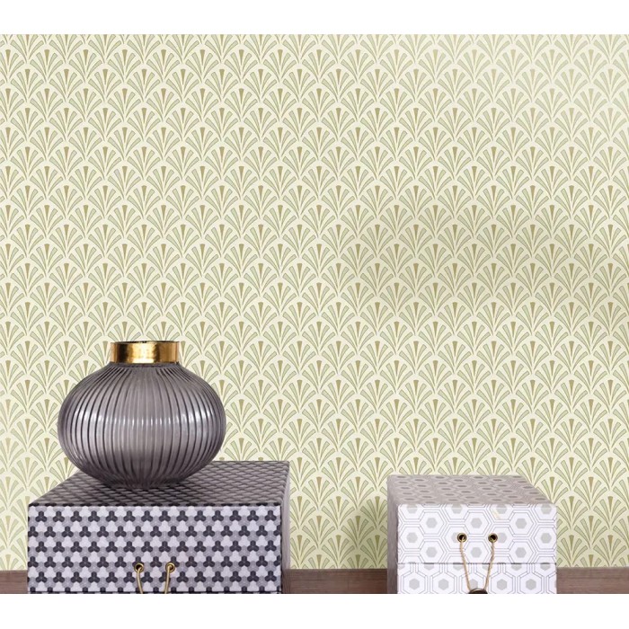 Papel pintado elegante con palmetas art déco - Caselio Elegance 105307026