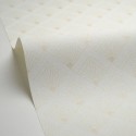 Caselio|Chice Art-Déco-Tapete in Weiß und Gold|Art Deco
