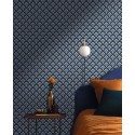 Caselio|Art Deco wallpaper in blue, ideal for bedroom|Art Deco