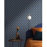 Caselio|Art-Déco-Tapete in Blau, ideal fürs Schlafzimmer|Art Deco