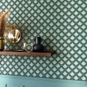 Papel pintado art déco verde y dorado - Caselio Elegance 105317024