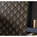Caselio|Elegante Tapete im Art-Déco-Stil in Schwarz und Gold metallic|Art Deco