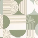 Caselio|Papel pintado geométrico tonos verdes, estilo moderno|Circulos