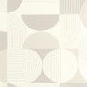 Caselio|Moderne Tapete in Grautönen mit Kreisen und geometrischen Formen|Geometrisch