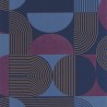 Caselio|Modern wallpaper with blue and aubergine circles|Geometric