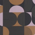 Caselio|Modern living room wallpaper with geometric circle pattern|Circles
