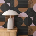 Caselio|Modern living room wallpaper with geometric circle pattern|Circles