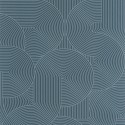 Caselio|Moderne Wohnzimmer-Tapete in Blau mit 3D-Rillen und Kreisen|Modern