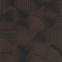 Caselio|Modern wallpaper with black and copper 3D grooves|Wallpaper