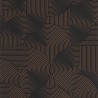 Caselio|Moderne Tapete mit schwarzen und kupferfarbenen 3D-Rillen|Tapeten