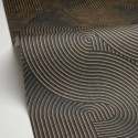 Caselio|Moderne Tapete mit schwarzen und kupferfarbenen 3D-Rillen|Tapeten
