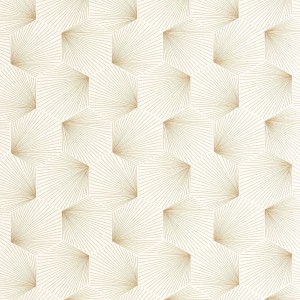 Caselio|Art-Déco-Tapete mit Muscheln in Grün und Gold|Art Deco