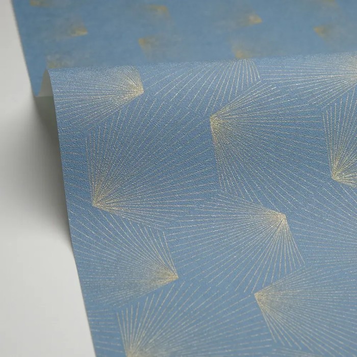 Caselio|Modern blue and gold metallic wallpaper|Art Deco