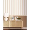Caselio|Papier peint scandinave rayures beige et or métallisé|Rayures