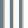 Caselio|Papel pintado rayas azules y dorado metalizado|Rayas