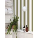 Caselio|Papier peint salle de bain rayures vertes|Rayures