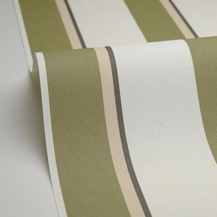 Caselio|Papel pintado para baño rayas verdes|Rayas