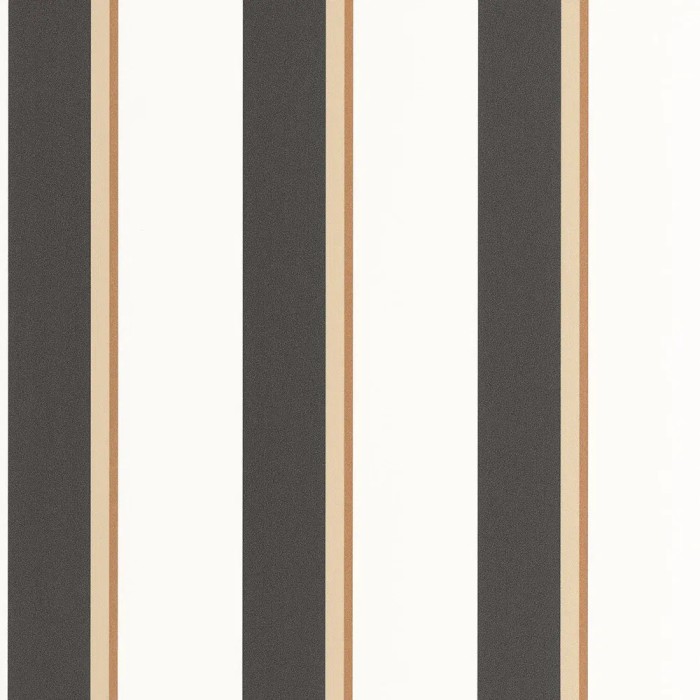 Caselio|Papel pintado rayas negras beige y camel|Rayas