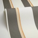 Caselio|Papier peint rayures noires beige et camel|Rayures