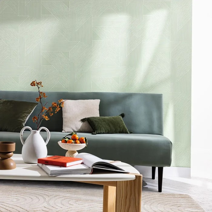 Papel pintado geométrico 3D verde agua - Caselio Graphic 105547040