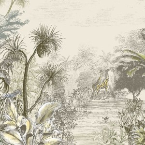 Eijffinger|Wandbild afrikanische Landschaft mit Fauna|Wandbild