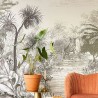 Eijffinger|Papier peint panoramique jungle africaine noir blanc|Panoramiques